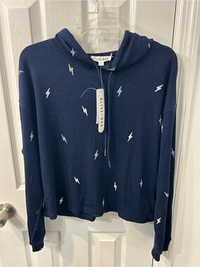 Olive & Oak Navy Bolt-Pattern Waffle Hoodie